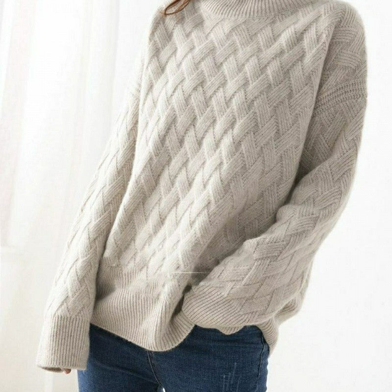 Pull Col Roulé Épais en Maille Douce