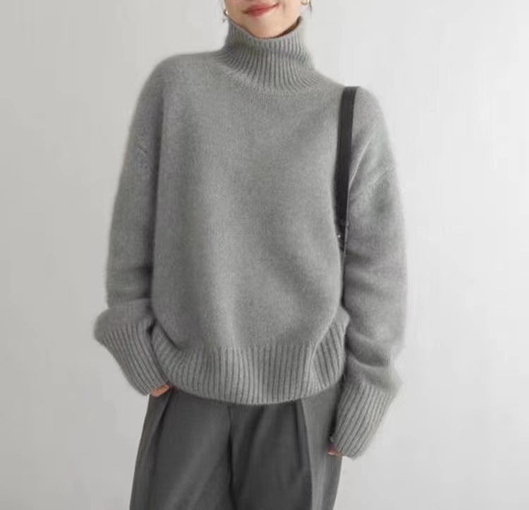Pull Col Roulé Doux en Cachemire Épais