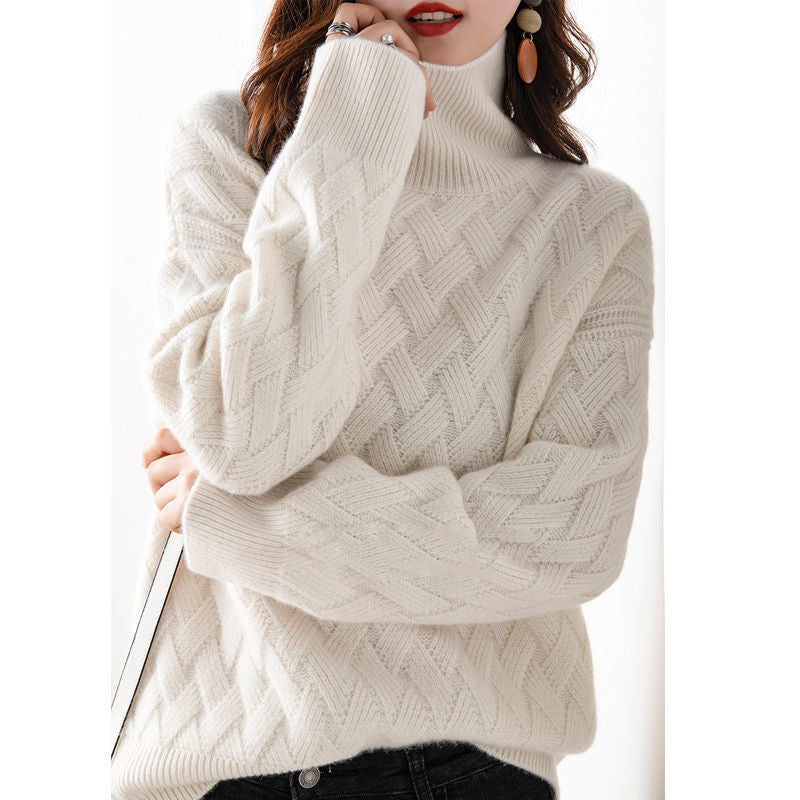 Pull Col Roulé Épais en Maille Douce