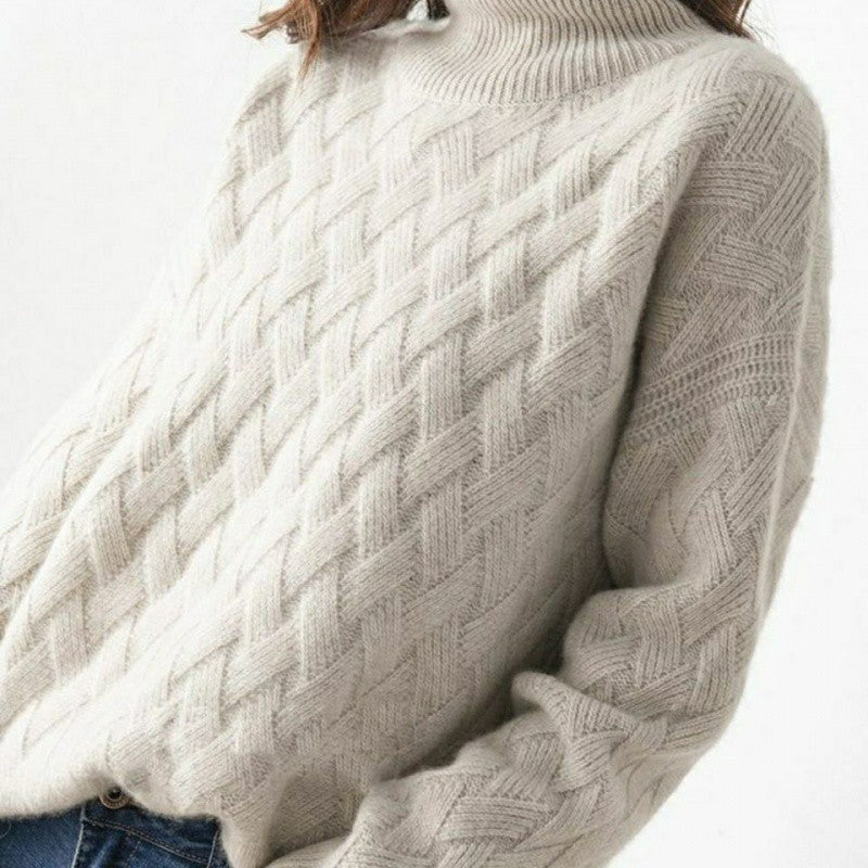 Pull Col Roulé Épais en Maille Douce