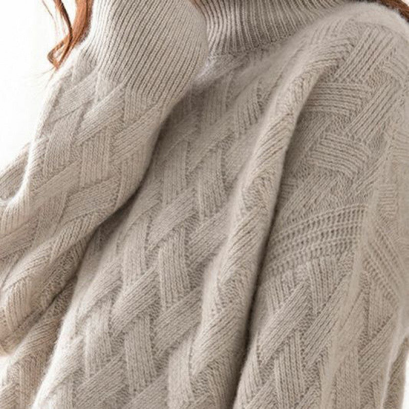 Pull Col Roulé Épais en Maille Douce