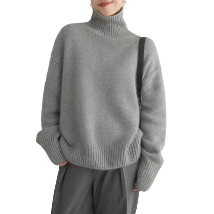 Pull Col Roulé Doux en Cachemire Épais